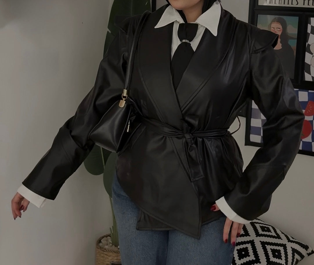 Black leather jacket