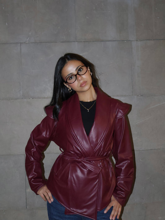 Burgundy leather jacket