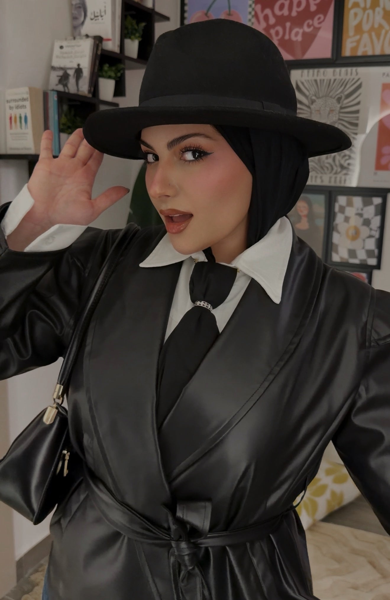 Black leather jacket