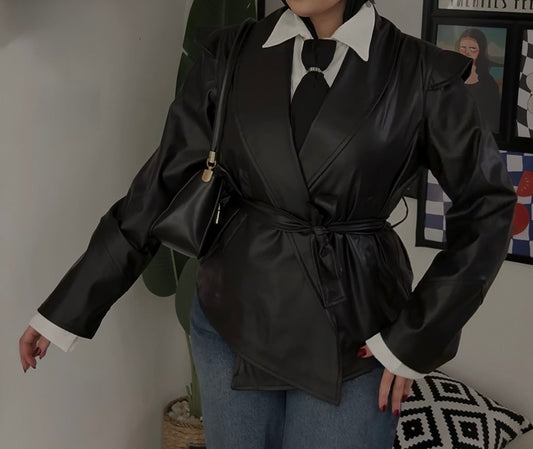 Black leather jacket