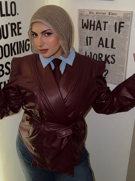 Burgundy leather jacket