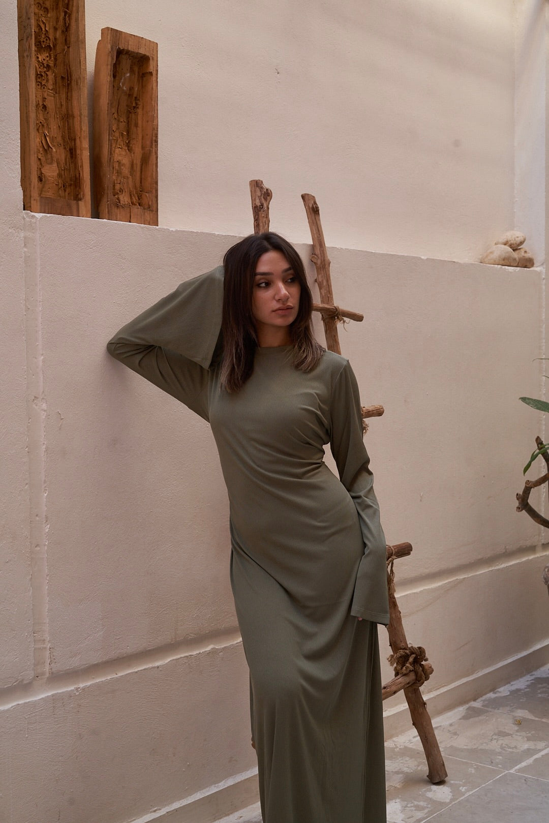 Ripped dress - Olive green / S Ripped dress - Olive green / S