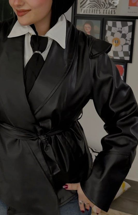 Black leather jacket