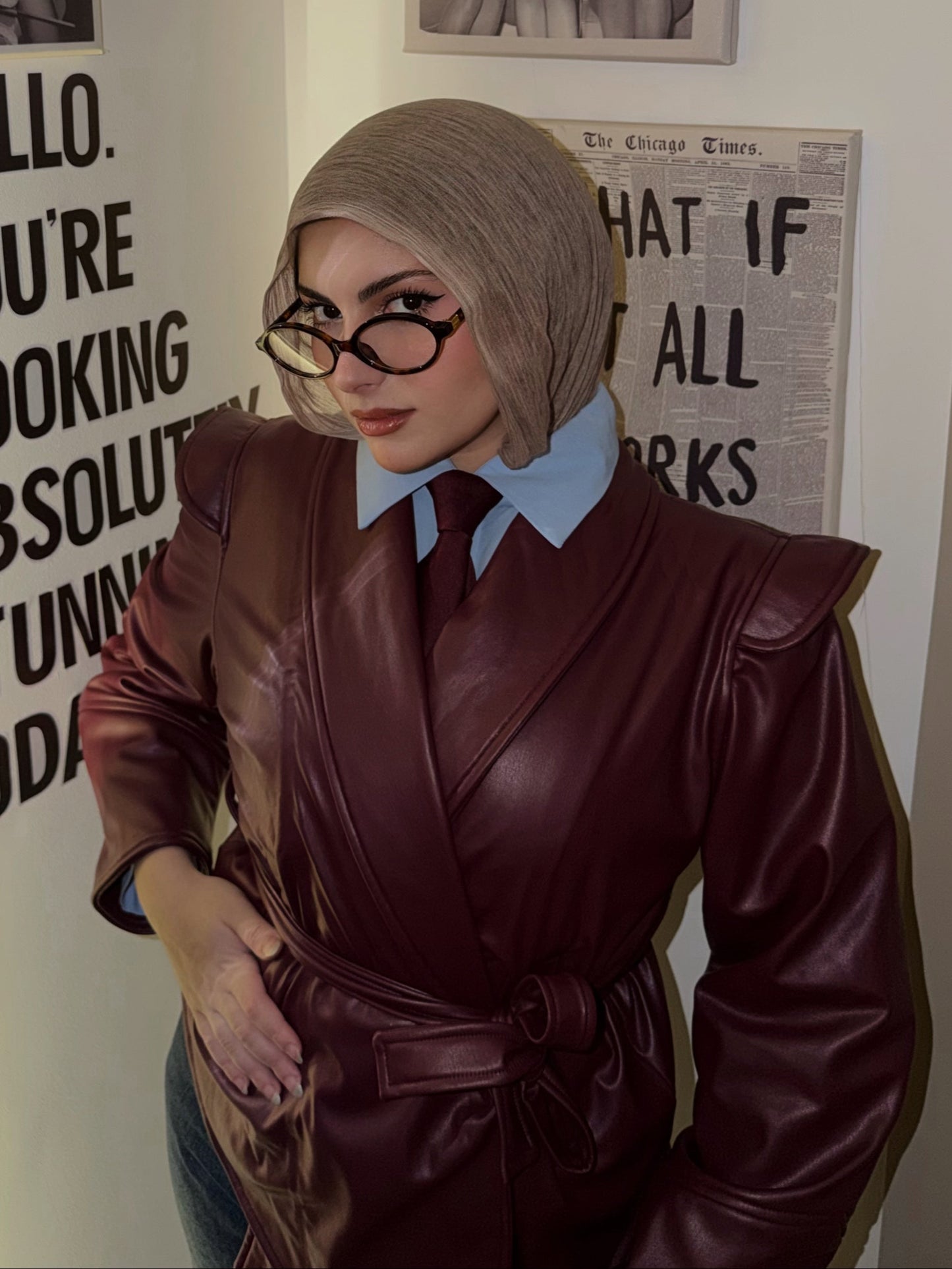 Burgundy leather jacket