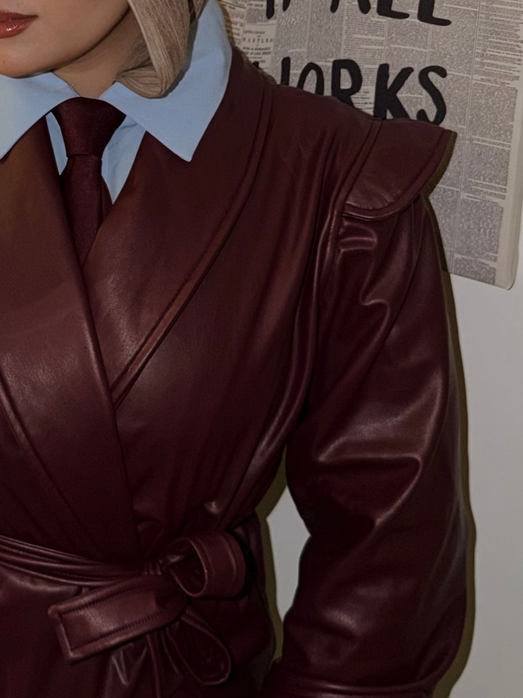 Burgundy leather jacket