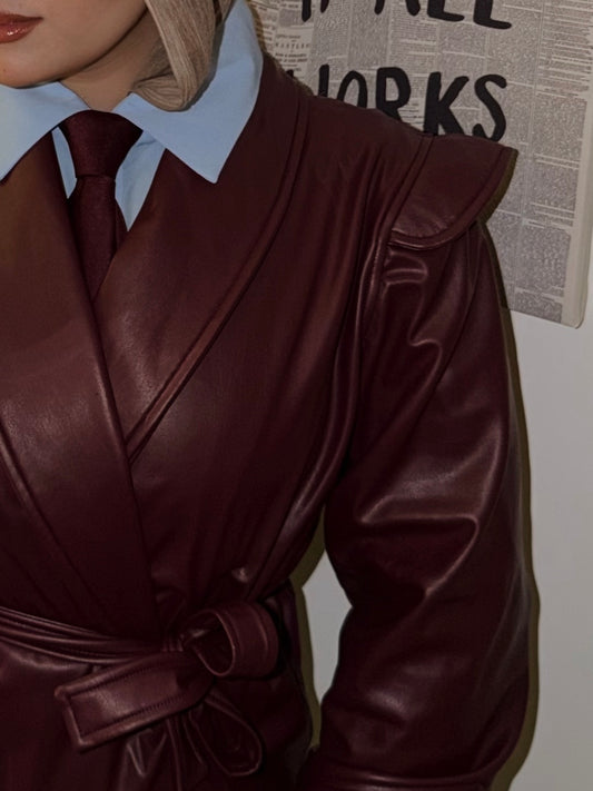 Burgundy leather jacket